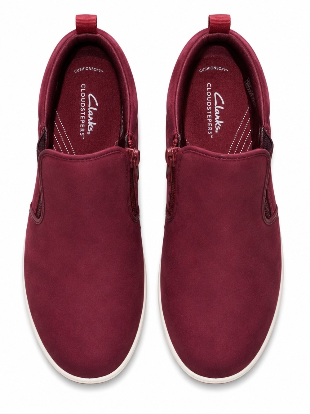 Clarks Men's Slip-On Cloudsteppers in Burgundy Size 9.5